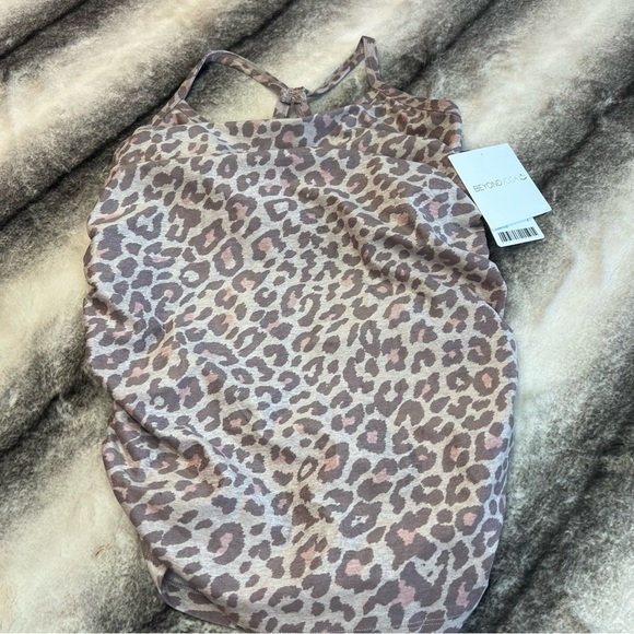 Beyond Yoga Beyond The Bump Spacedye Leopard Slim Racerback Maternity Tank Top - Picture 2 of 8